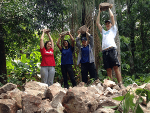 Collecting materials at Ambue Ari, Bolivian Amazon