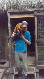 Ed feeding howler monkey Biton