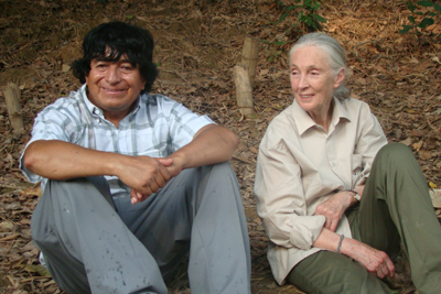 Jane Goodall with Juan Carlos