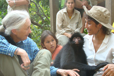 Jane Goodall with Nena