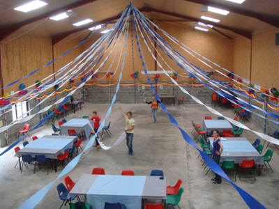 Setting up the barn...